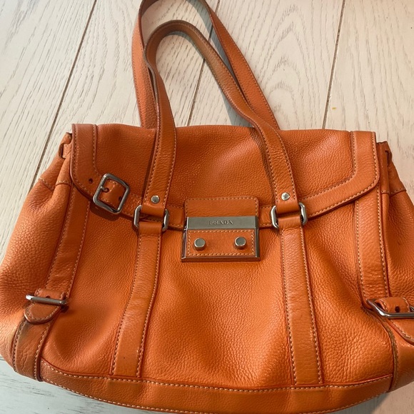 Orange Prada tote shoulder bag - Picture 1 of 16